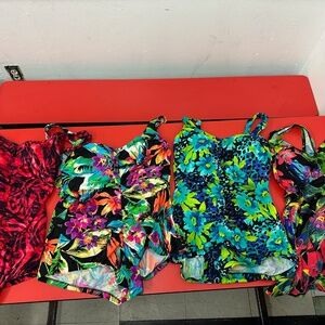 Floral Onepiece Bathing suits 4pc Bundle